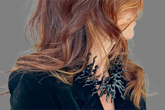 UNTAMED: Edgy Artistic Black Coral Choker