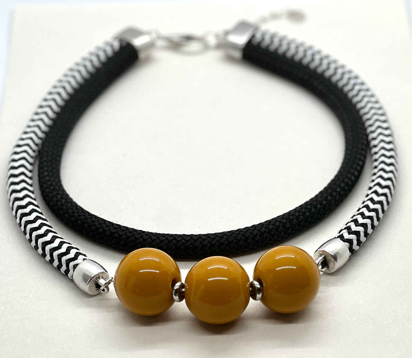 INSPIRE Chunky Vibrant Beads with Soft Black and Chevron Cord