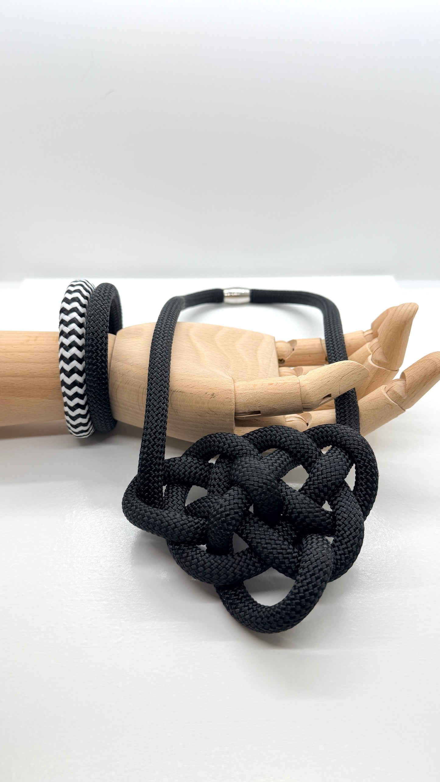 Abundance - Black & White Braided Nautical Rope Bracelet | Unisex