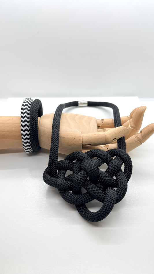Abundance - Black Braided Nautical Rope Bracelet | Unisex