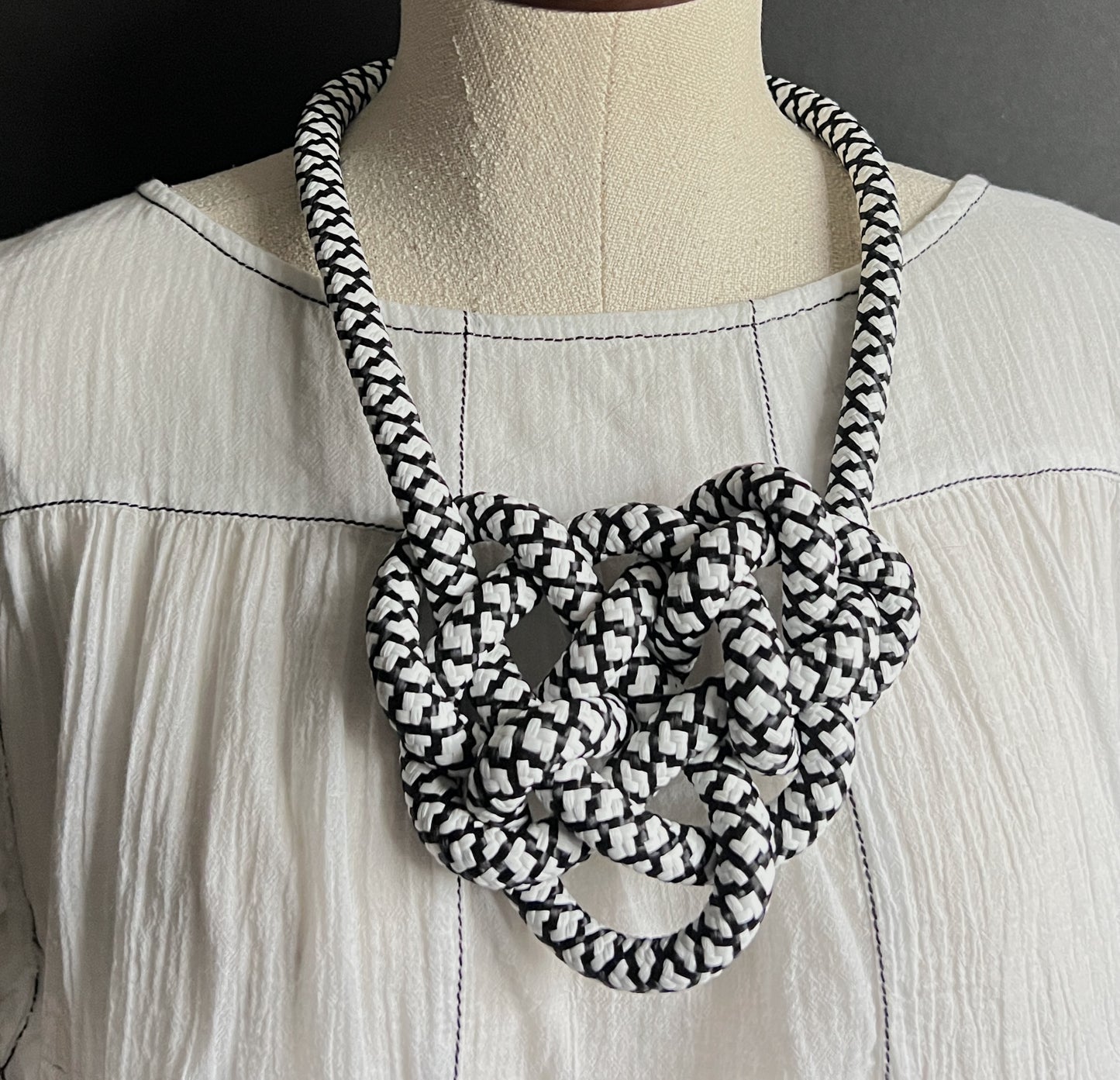 Brave - Our Iconic Hand Knotted Coastal Necklace in Grayscale Hues