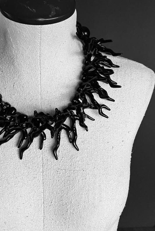 BLOOM: Chunky Black Resin Coral Choker