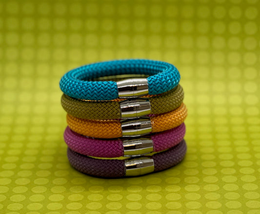 ABUNDANCE: Soft & Colorful Bold Woven Fiber Bracelet with Magnetic Clasp