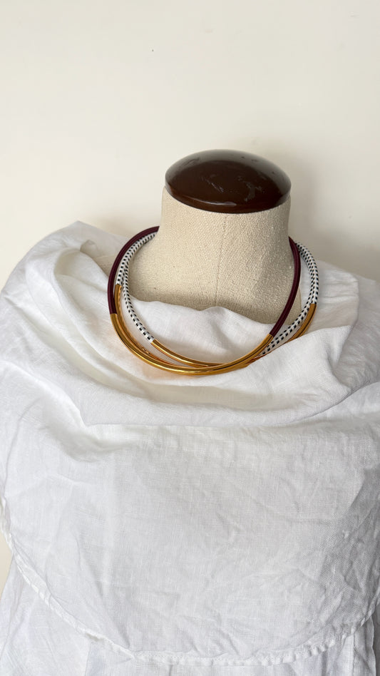Launch: A Lightweight Choker in Soft Elastic Cord and Gold Accents