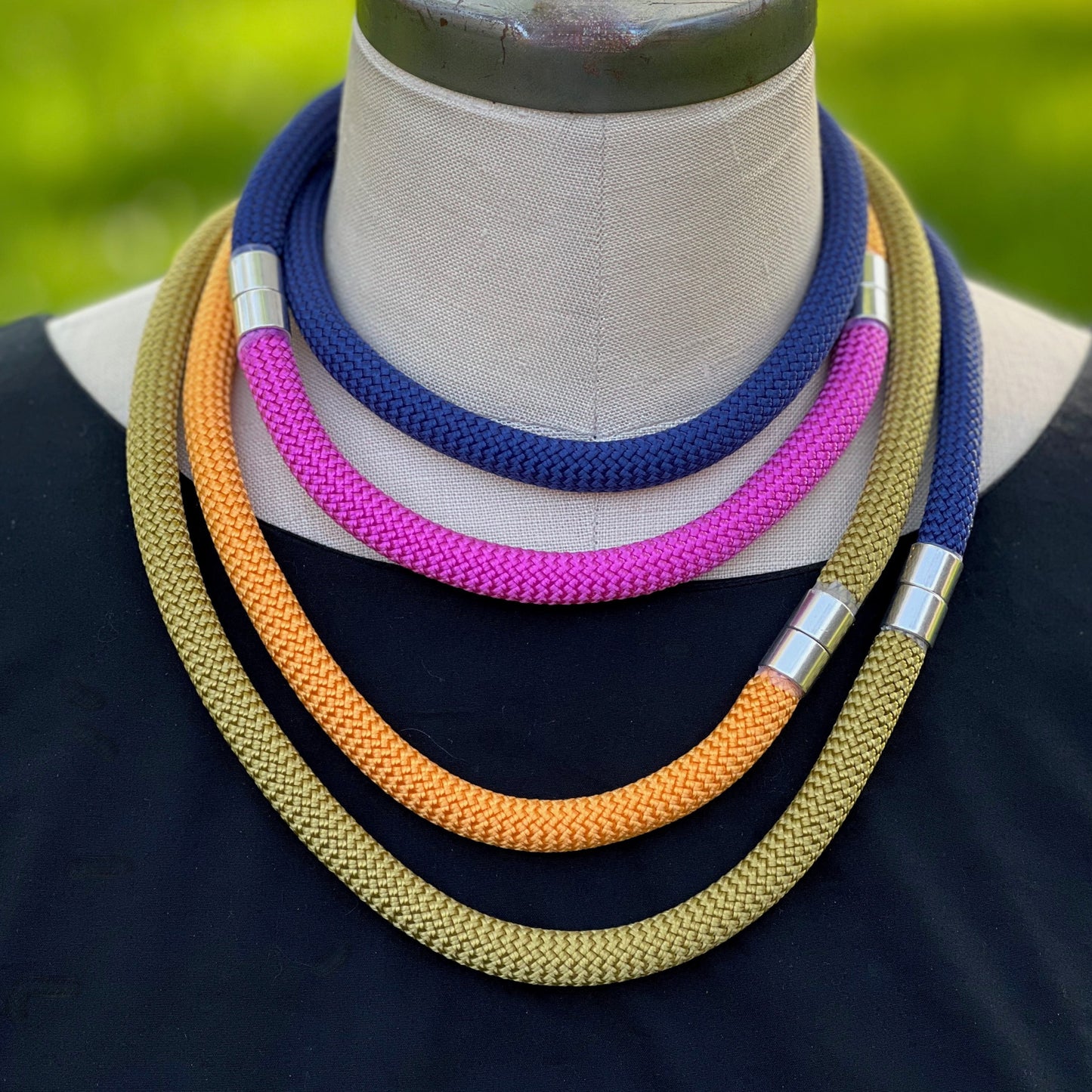 EVOLVE: A travel-ready colorful modular necklace in a sunset palette