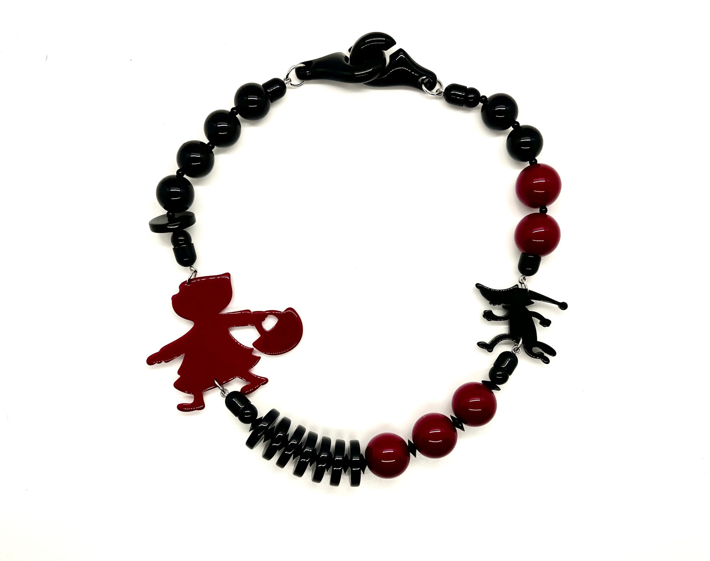 Playful But Edgy 'Little Red Riding Hood' Fairy Tale Necklace