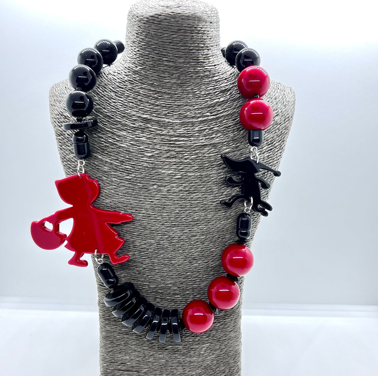 Playful But Edgy 'Little Red Riding Hood' Fairy Tale Necklace