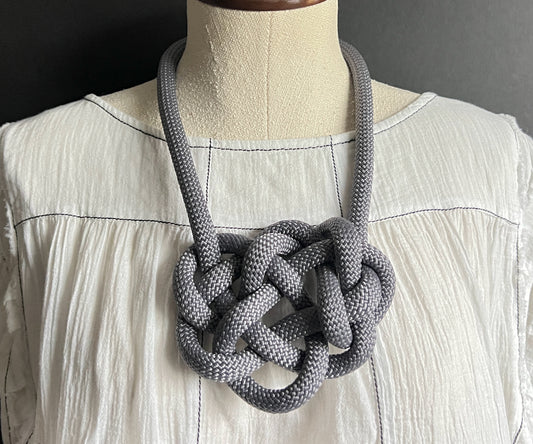 Brave - Our Iconic Hand Knotted Coastal Necklace in Grayscale Hues