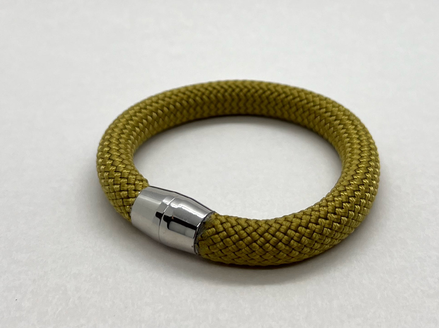 Abundance - Avocado Green/Silver Nautical Rope Bracelet with Magnetic Clasp