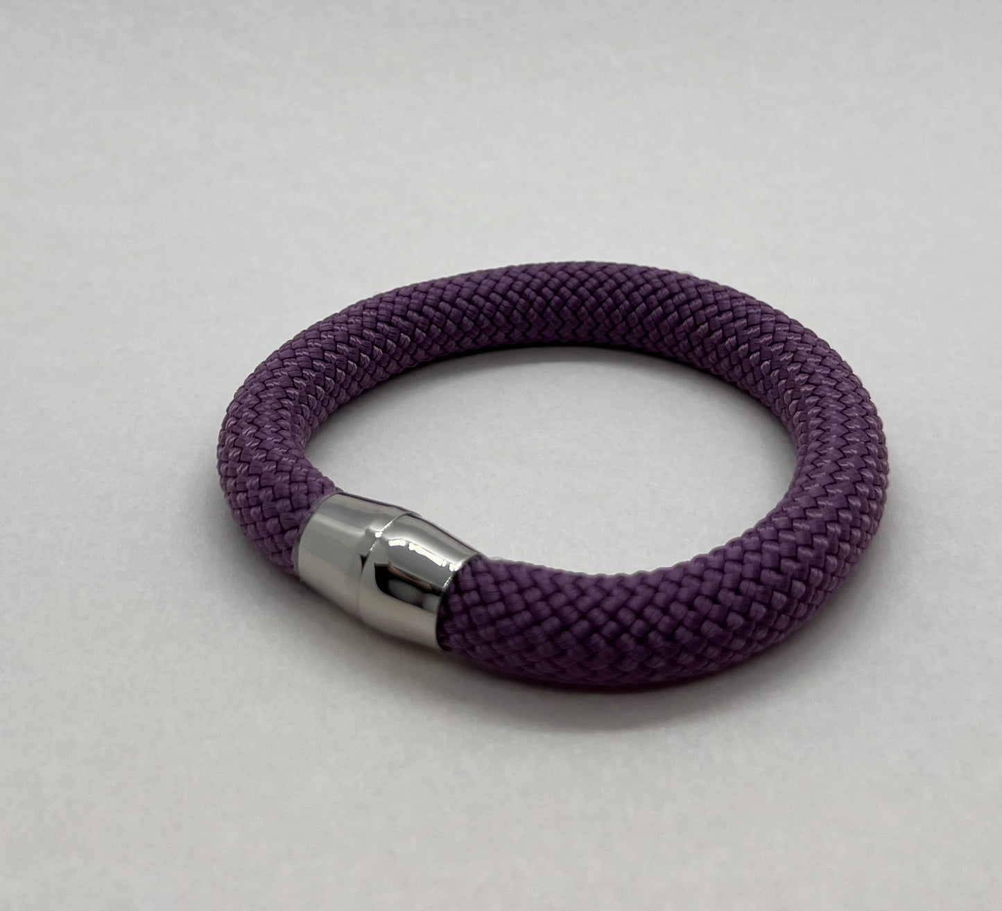 Abundance - Lavender/Silver Nautical Rope Bracelet with Magnetic Clasp