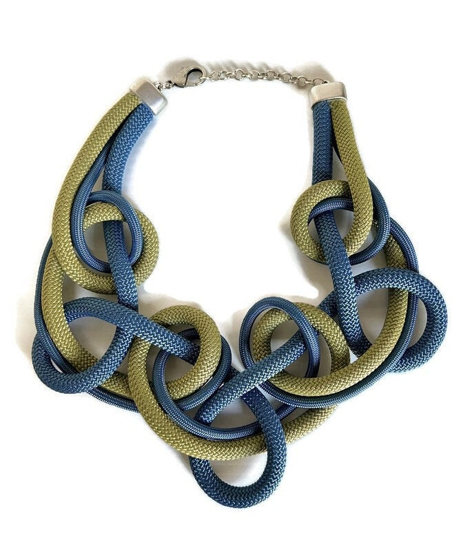 JOY: Modern Dramatic Necklace Made of Soft Woven Cord