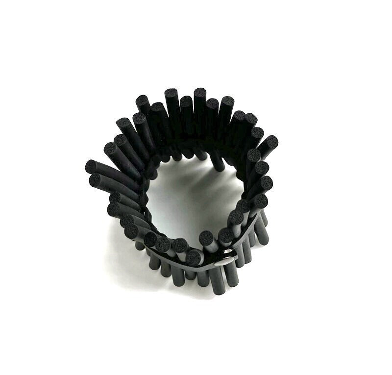 SASS: Eye-Catching Industrial Black Rubber Bracelet with Snap